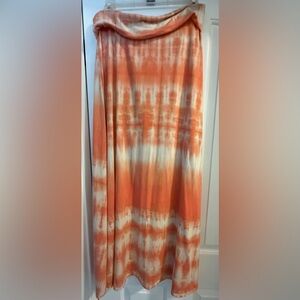 Melon and cream Tie-Dye Maxi Skirt